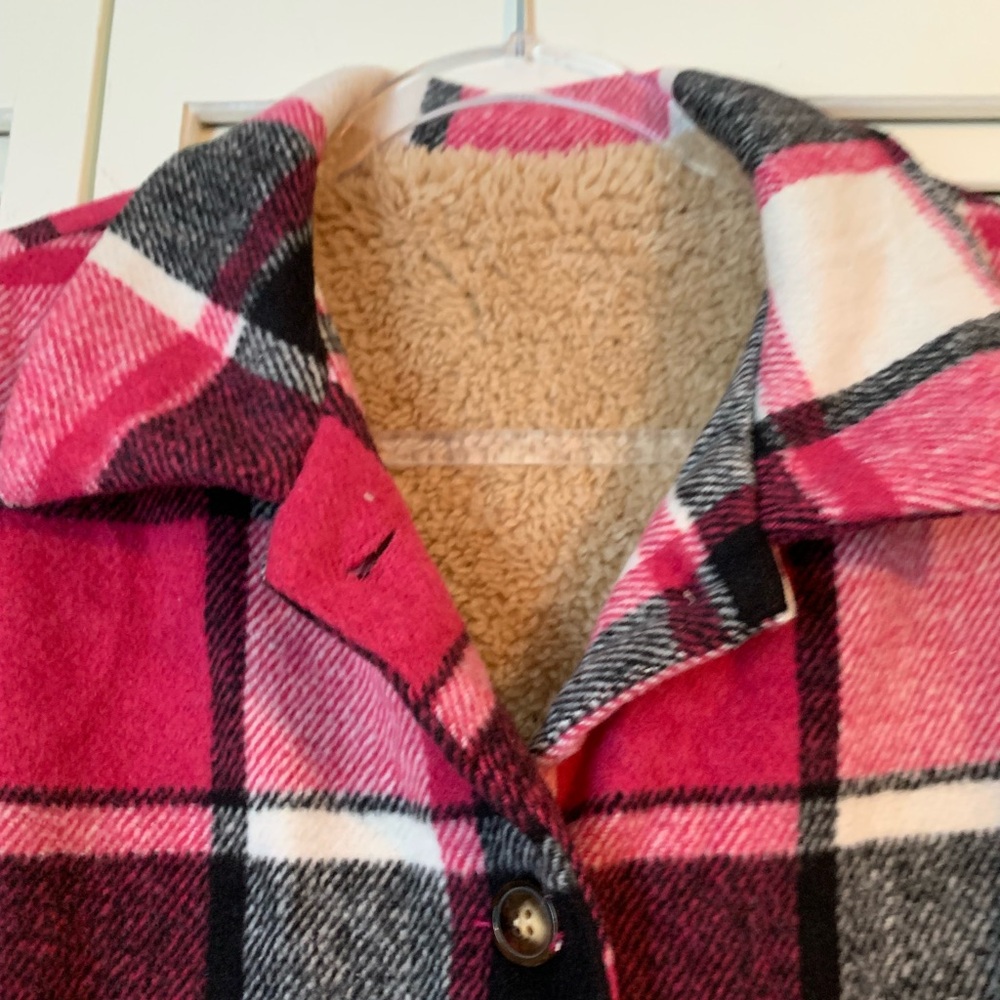 Plaid Pink and Black Women's Jacket - Picture 4 of 5
